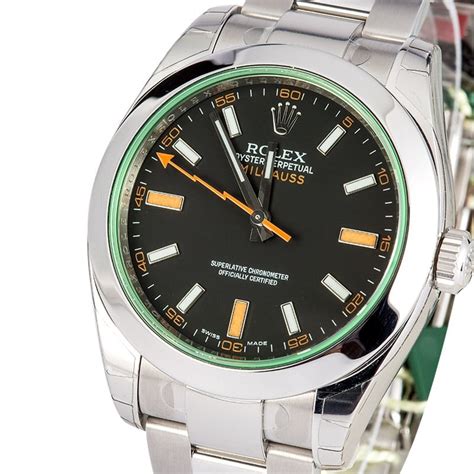 rolex milgauss green face|rolex milgauss green for sale.